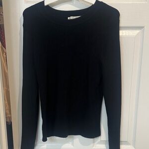Classic Black Ribbed Women's Sweater